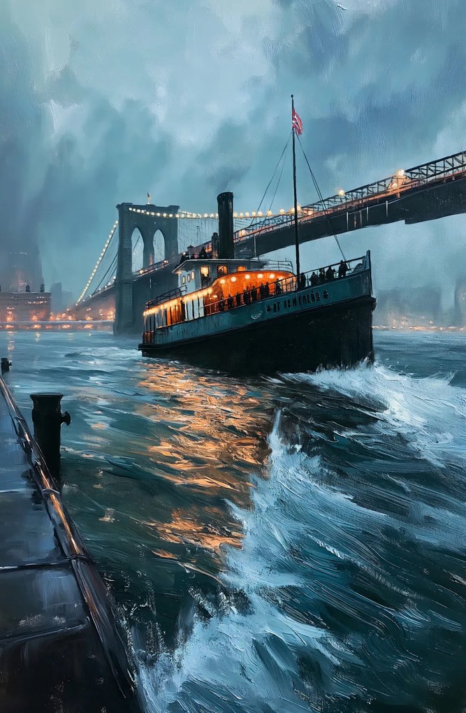 Poszter 53x81cm Régi gőzhajó