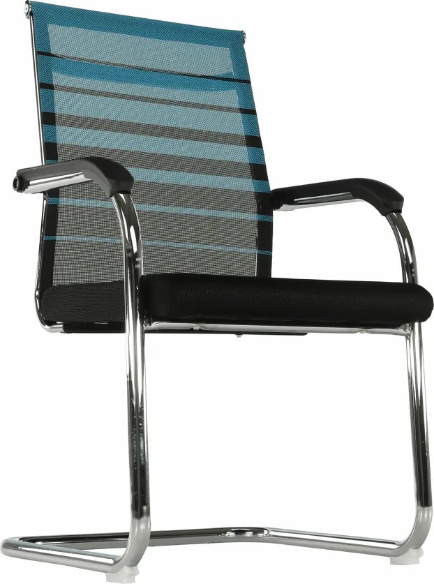 Tárgyalószék, kék/fekete, szövet, ESIN