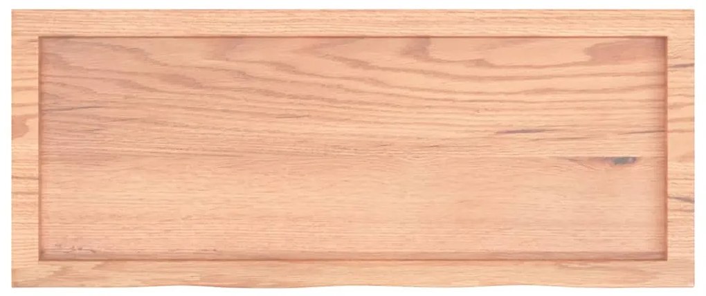 világosbarna kezelt tömör fa fürdőszobai pult 100x40x(2-4) cm