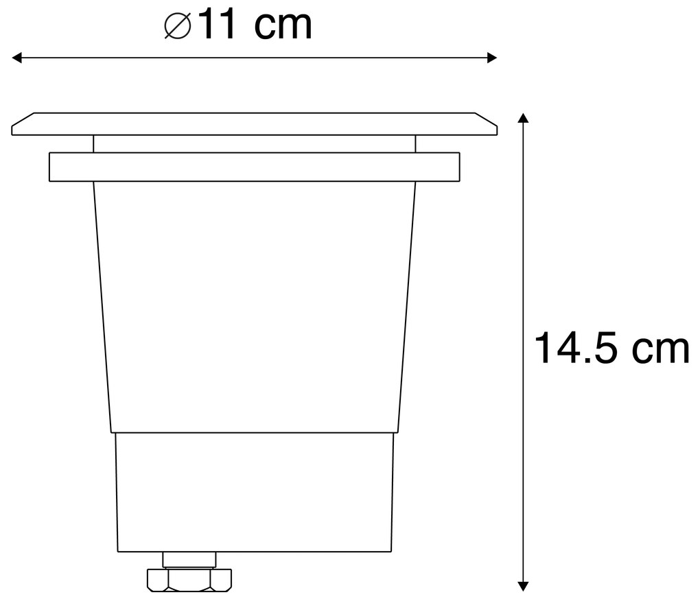 6 darabos kültéri földbe süllyeszthető spotlámpa szett acél 11cm IP67 - Basic Round