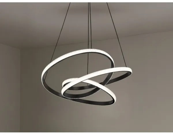 LED csillár kábelen, fényerőszabályozható, 90W (LED)/230V, 3000–6500K, Ø47 cm + távirányító