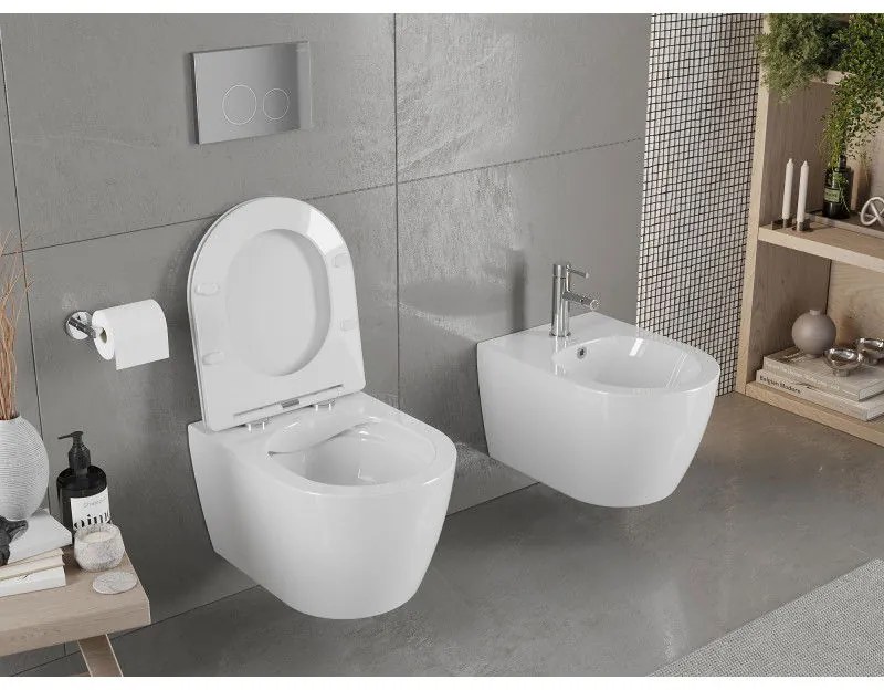 Mexen Carmen függő WC Perem nélküli WC vékony ülőkével hőre keményedő, fehér - 30880300