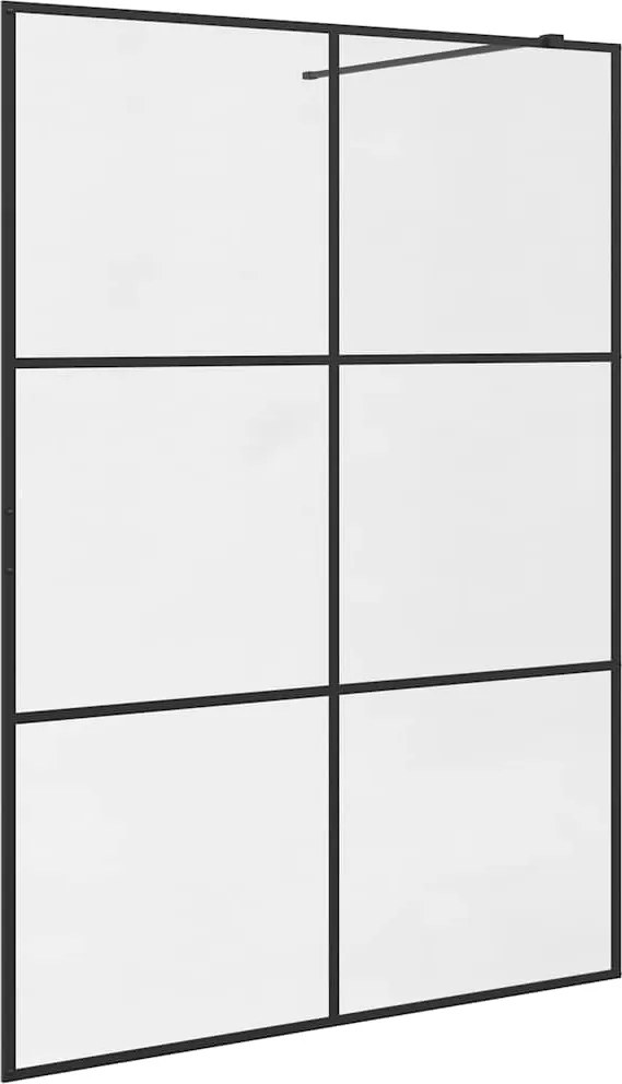 vidaXL fekete zuhanyfal átlátszó ESG üveggel 140 x 195 cm