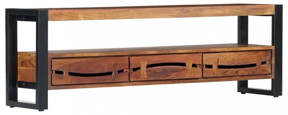 tömör akácfa TV-szekrény 140 x 30 x 45 cm