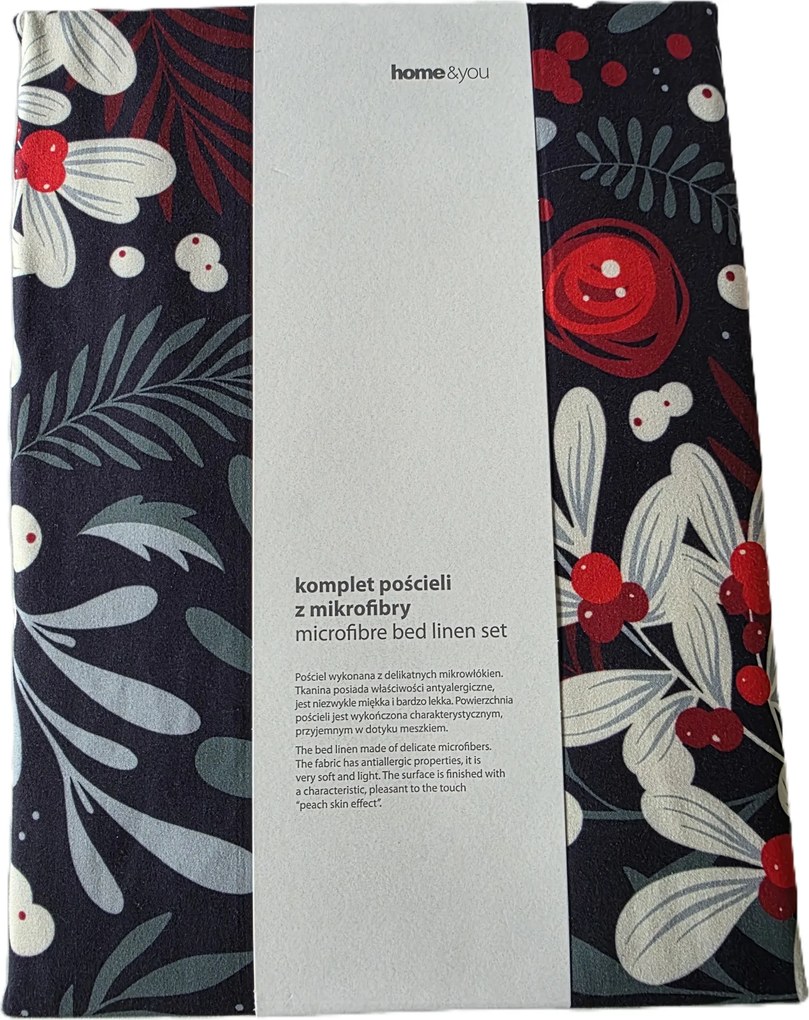 Home&amp;you mikroszálas ágyneműhuzat karácsonyi gally motívummal 200x220
