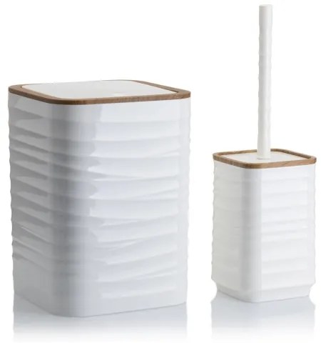 Fürdőszobai készlet WAVE 5 db fehér/barna