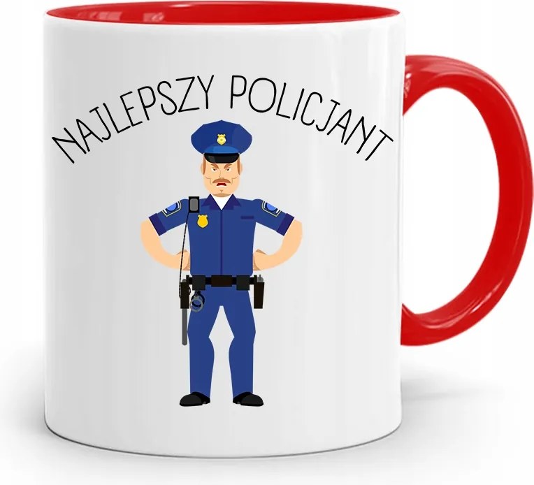 Piros Bögre Ajándék A Legjobb Rendőrnek fényképes nyomtatással