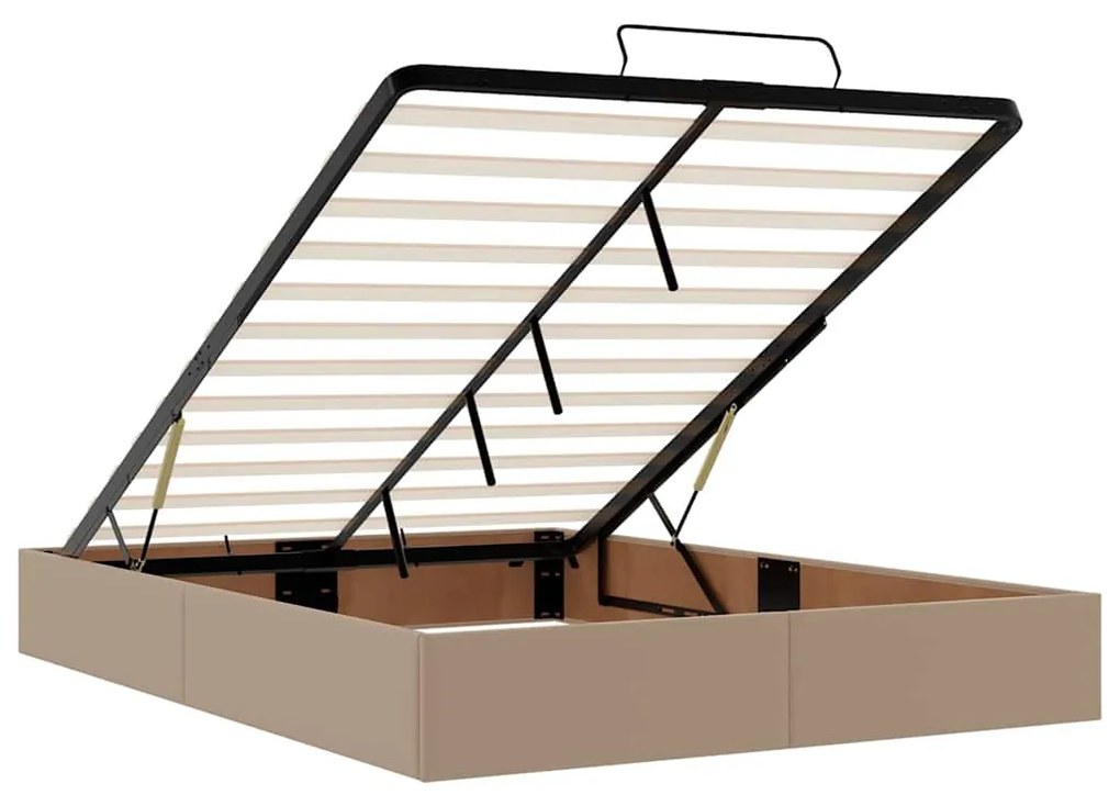 Ottomán ágykeret matrac nélkül cappucino 140x200 cm műbőr