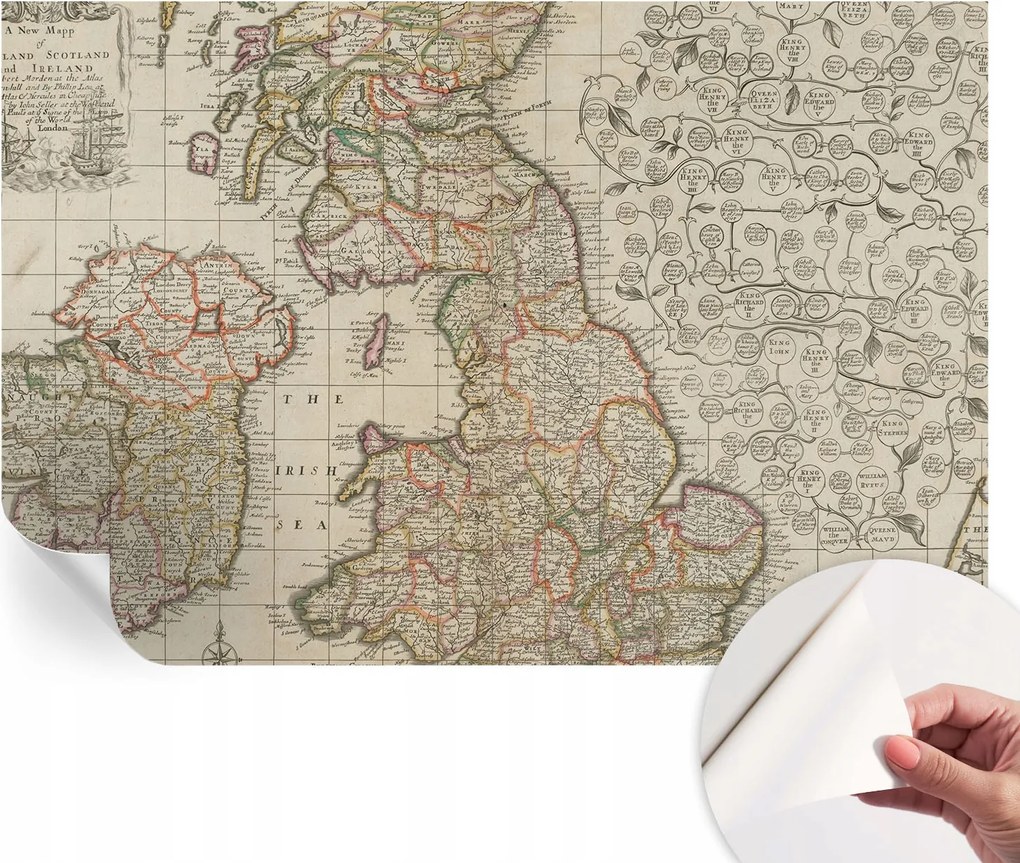 Öntapadós fotótapéta Nappali és Hálószoba irodába Antik térkép 104x70