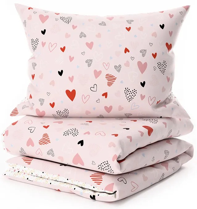 Krepp kiságy ágyneműhuzat Renforcé LOVITA rózsaszín Ágyneműhuzat mérete: 45 x 65 cm | 90 x 140 cm