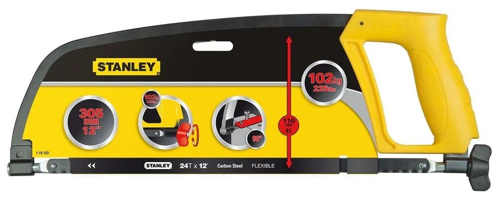 Fémfűrész 300Mm Keretes - Stanley 1-15-122