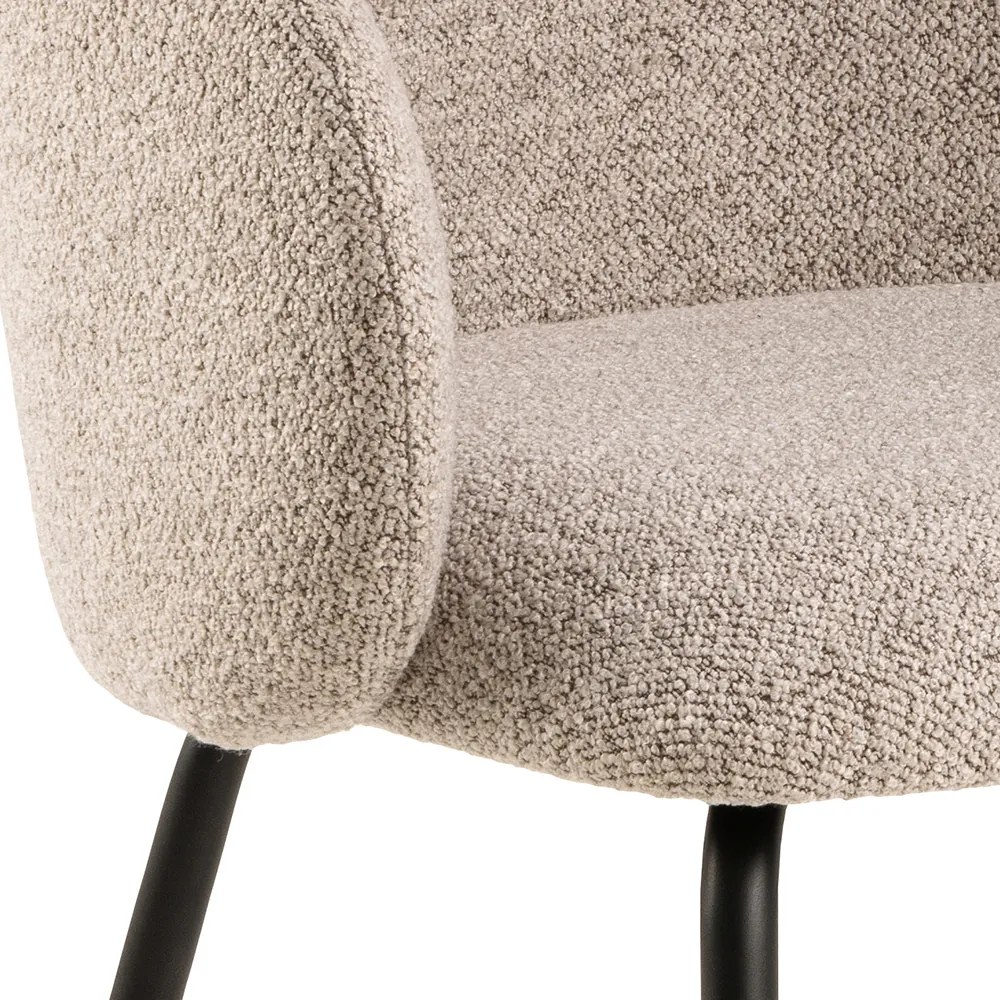 MAZZONI EXPORT CLARA Bézs Latte (Monza 60 szövet)/fekete lábak - MODERN KÁRPITOZOTT KAGYLÓSZÉK LOFT STÍLUSÚ NAPPALIBA/ÉTKEZŐBE/IRODÁBA