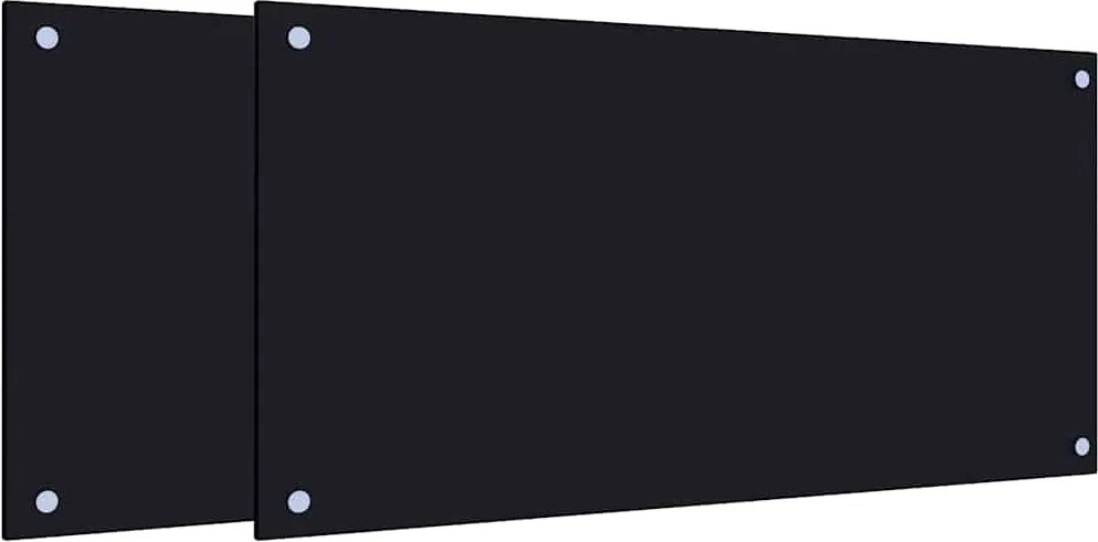 vidaXL 2 db fekete edzett üveg konyhai falburkoló 80 x 40 cm