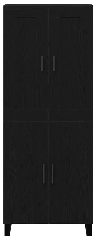 Highboard Fekete Tölgy 69.5x34x180 cm Mérnöki Fa