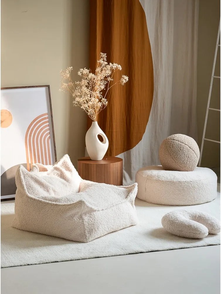 Krémszínű buklé gyerek babzsákfotel Chair – Wigiwama