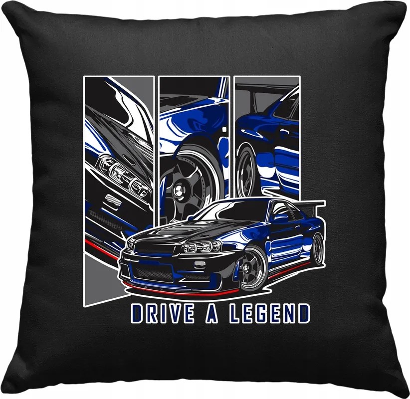 Skyline Gt-r R34 Sport Car párna, fekete