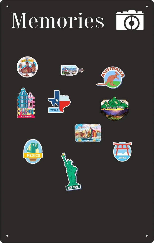 Mágneses Tábla Utazáshoz Nyaraláshoz Fém 38 x 60 cm