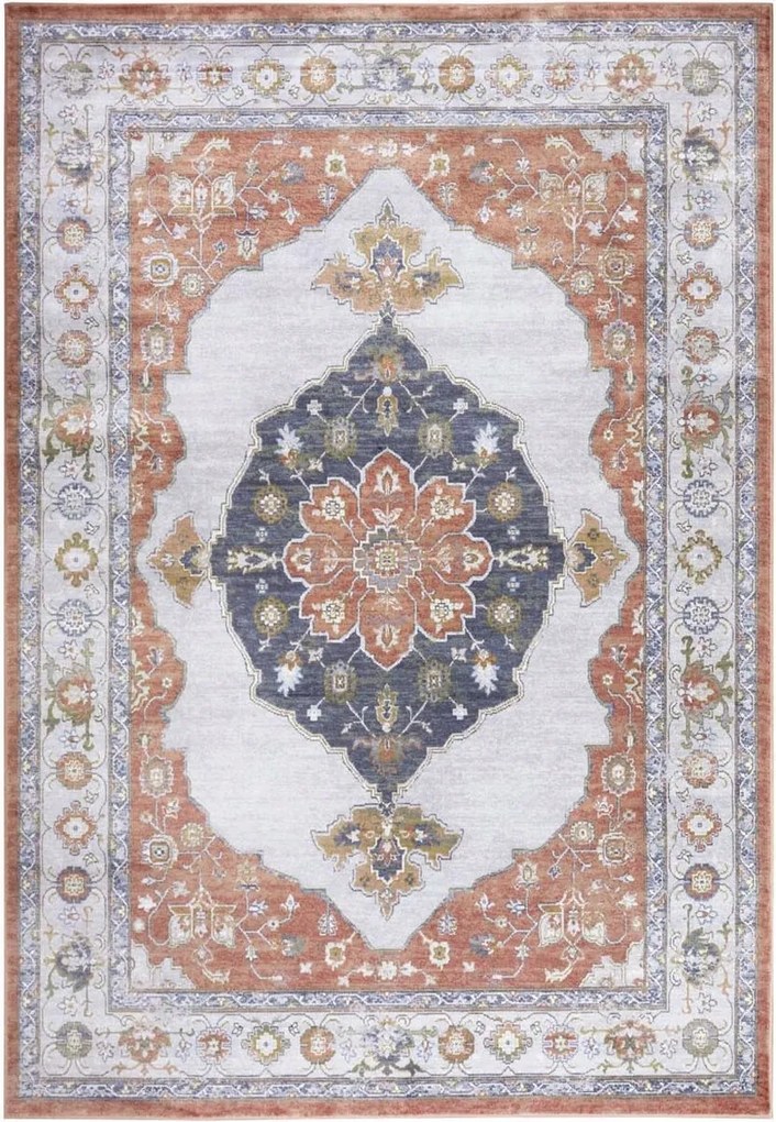 Szőnyeg 160x230 nappaliba,hagyományos klasszikus narancssárga-krém minta