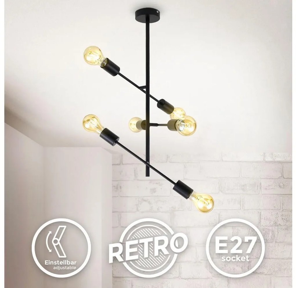 B.K. Licht 1344 - Csillár 6xE27/60W/230V