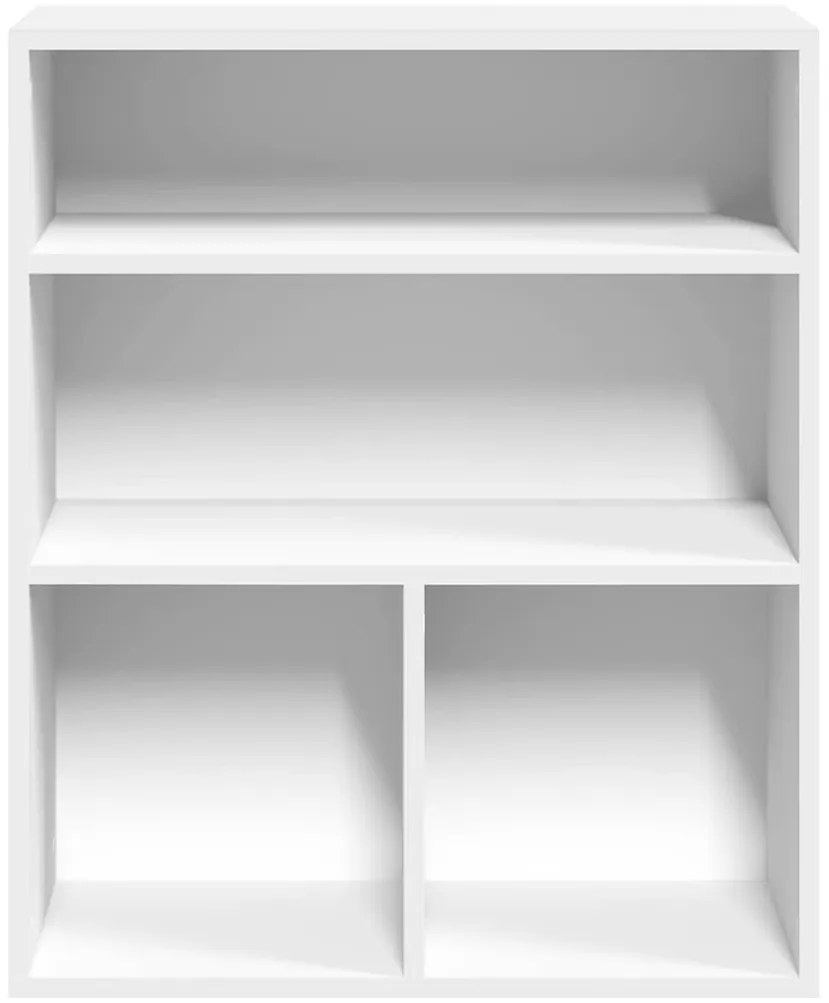 könyvszekrény fehér 60x30x71,5 cm szerelt fa