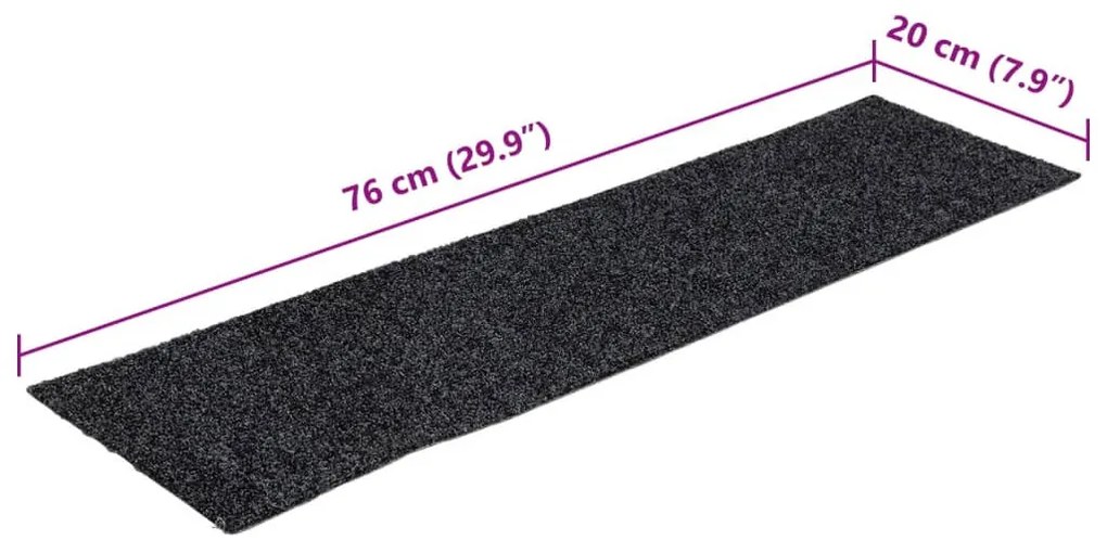 öntapadós lépcsőszőnyegek 15 db 76 x 20 cm szürke téglalap alakú