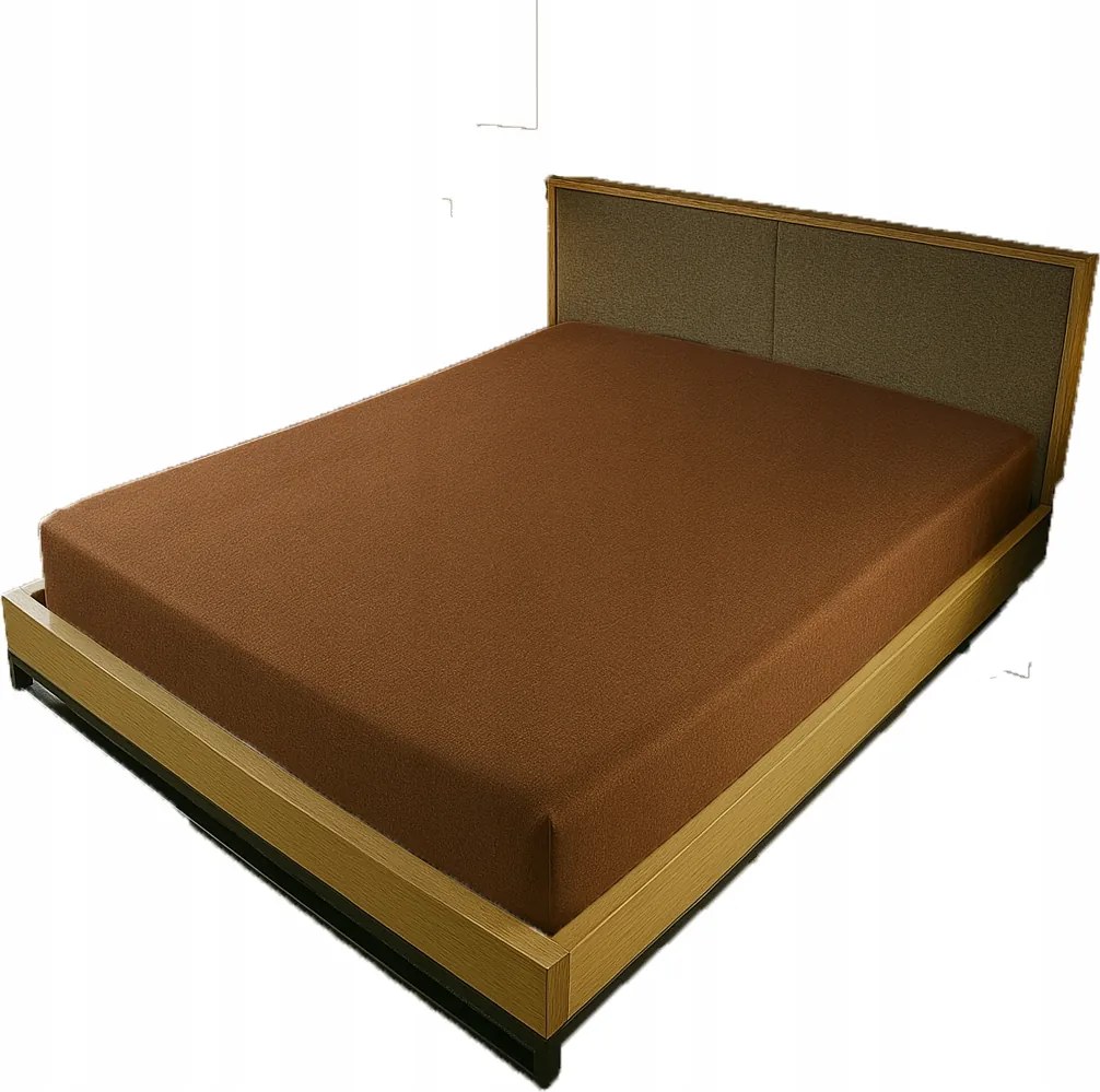 Gumis Jersey Lepedő 160X200 Barna