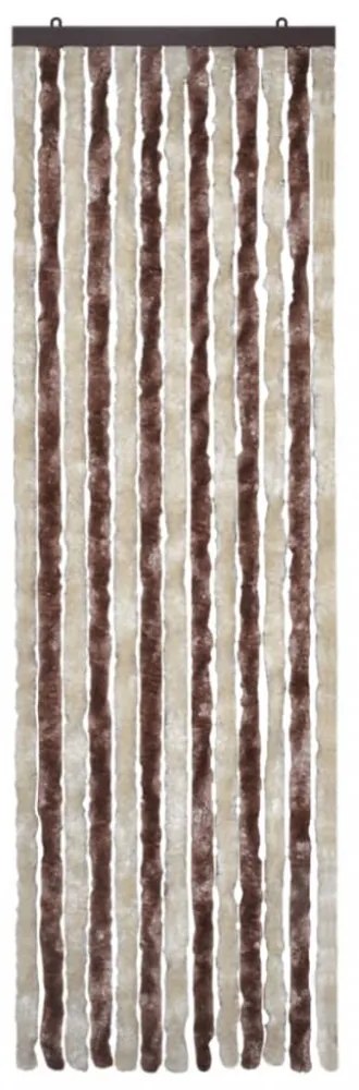 bézs és világosbarna zsenília rovarfüggöny 56 x 185 cm