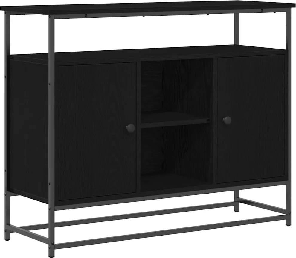 vidaXL Széf Fekete tölgy 100 x 35 x 80 cm Faanyag