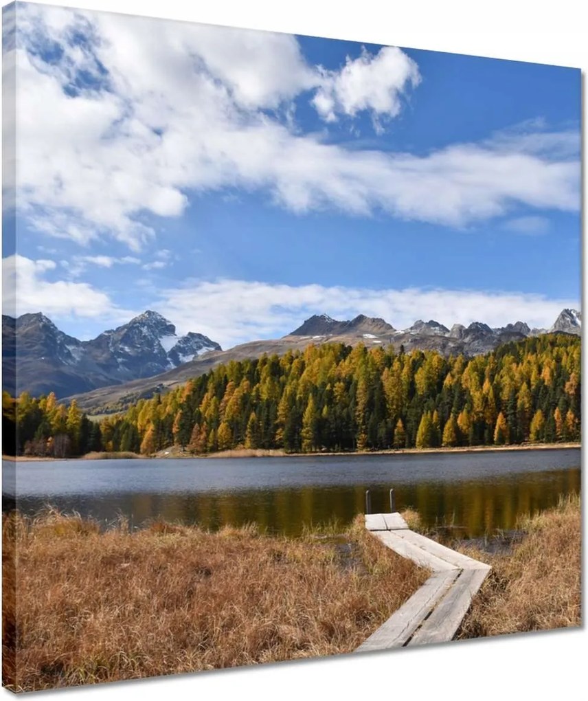 Vászonkép 40x40 Tájkép Fa híd