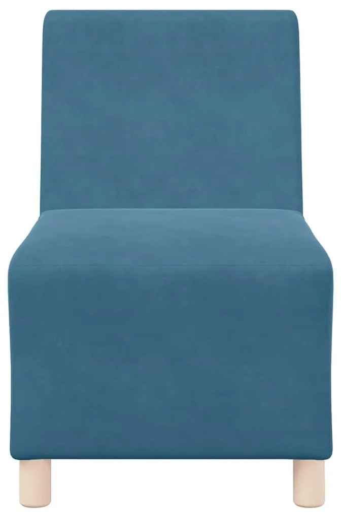 kék bársony kanapéfotel 55 cm