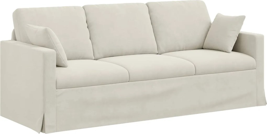 vidaXL Kanapé Krém 198 x 78 x 80 cm Bársony