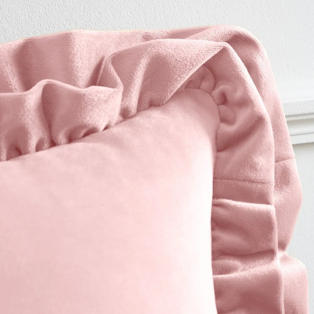 Bársony díszpárna 43x43 cm Velvet Double Frill – Catherine Lansfield