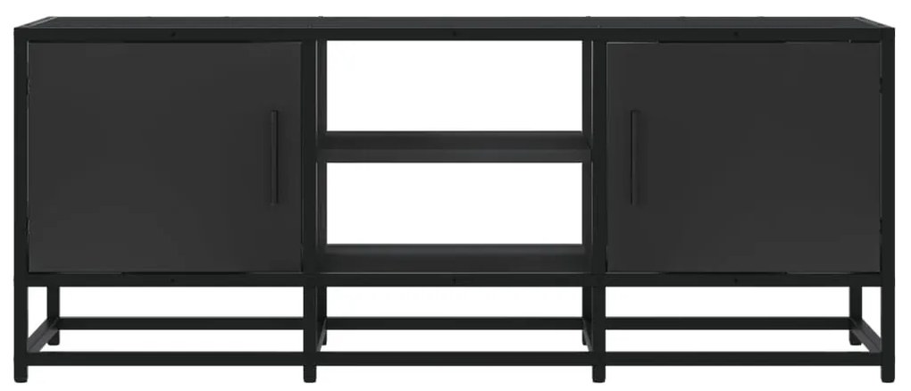 fekete szerelt fa és fém TV-szekrény 100x35x41 cm