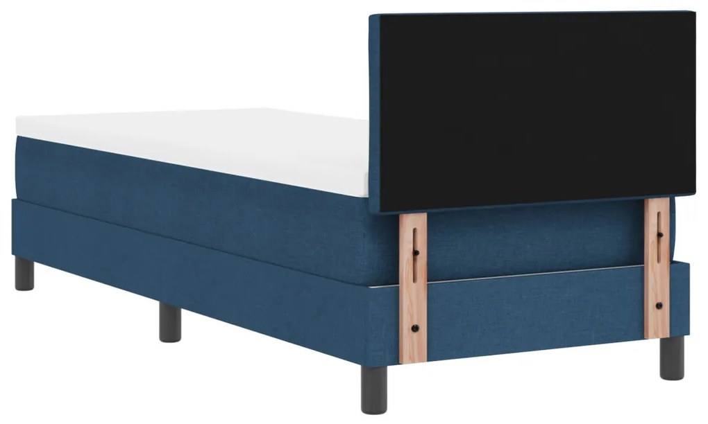 vidaXL Boxrugós ágy matracmal fejtámlával Kék 80 x 200 cm szövet