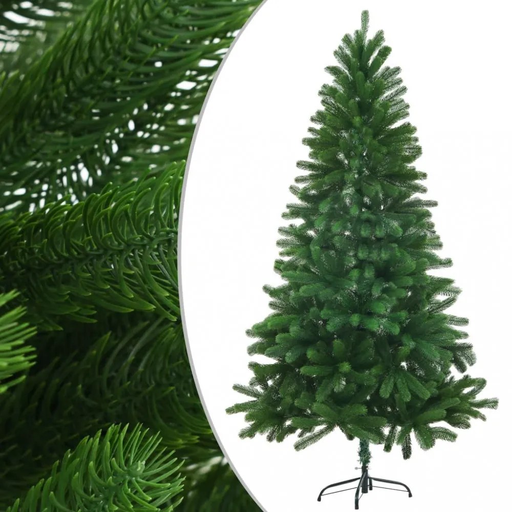 zöld megvilágított műkarácsonyfa gömb szettel 150 cm