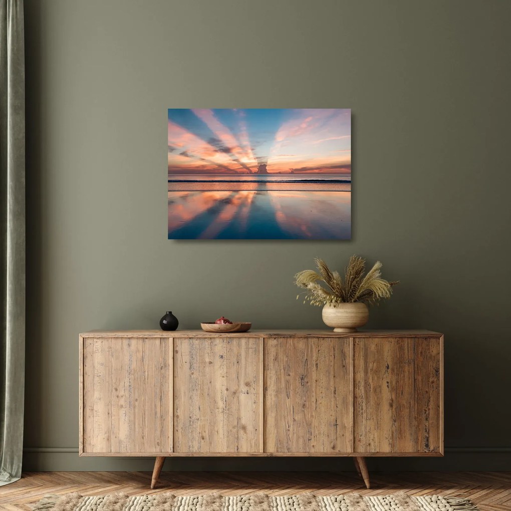 Nap sugarak képe Dayton Beach felett (üvegen) (70x50 cm)