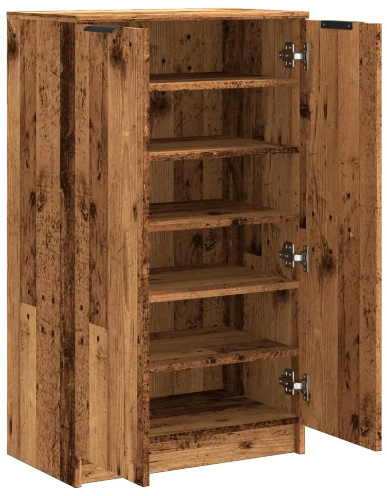 antik fa színű szerelt fa cipőszekrény 59 x 35 x 100,5 cm