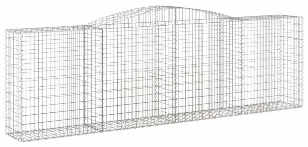 vidaXL 6 db íves horganyzott vas gabion kosár 400x50x120/140 cm