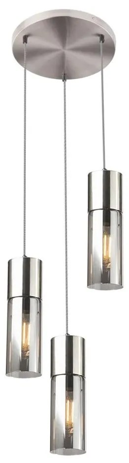 Globo 21000-3HN - Csillár zsinóron ANNIKA 3xE27/25W/230V átm. 30 cm króm