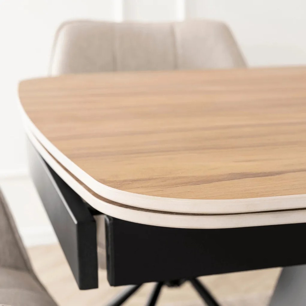 Stół VERONA Ceramiczny Rozkładany 160-240 cm Dąb/Czarny