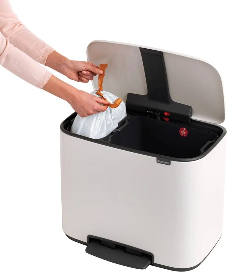 Fehér acél szelektív pedálos szemetes 34 l Bo – Brabantia