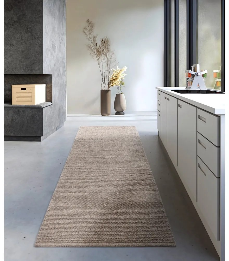 Világosbarna kézi szövésű gyapjú futószőnyeg 80x200 cm Francois – Villeroy&amp;Boch