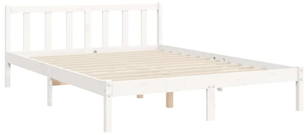 fehér tömör fa ágykeret fejtámlával King Size
