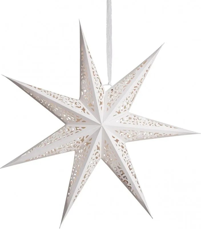 Karácsonyi papírcsillag, hétágú AUREVIA 60 cm, fehér