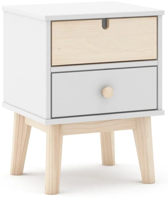 Fehér gyerek éjjeliszekrény Estefania – Marckeric