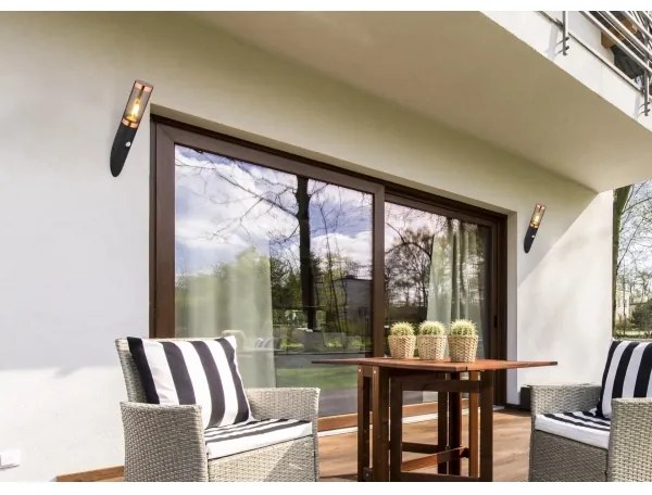 Globo 3157BC - Kültéri fali lámpa BOSTON 1xE27/23W/230V IP44 fekete/réz