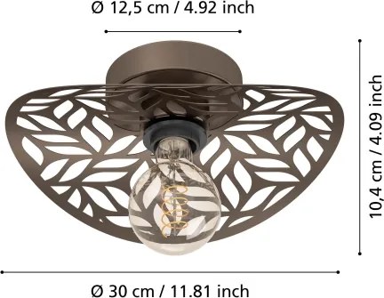 Eglo 44125 - SWABY fali lámpatest 1xE27/60W/230V bronz