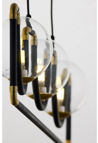 Jupiter 1990 - Csillár zsinóron HANZA 3xG9/10W/230V fekete/arany