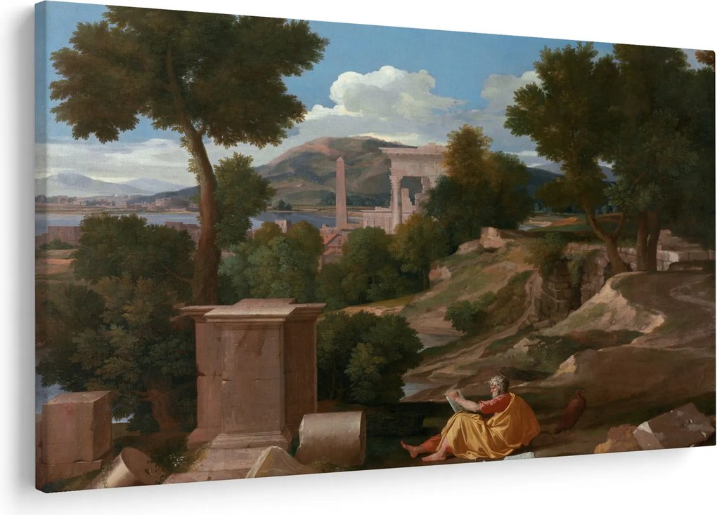 Kép - Nicolas Poussin, Landscape with Saint John on Patmos, reprodukciók (90x60 cm)