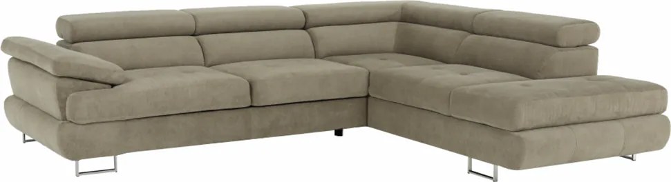 Ülőgarnitúra, világosbarna melír, szövet, jobbos, BUTON P